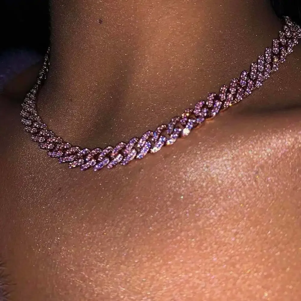 Pink Cuban Chain 16 Inch
